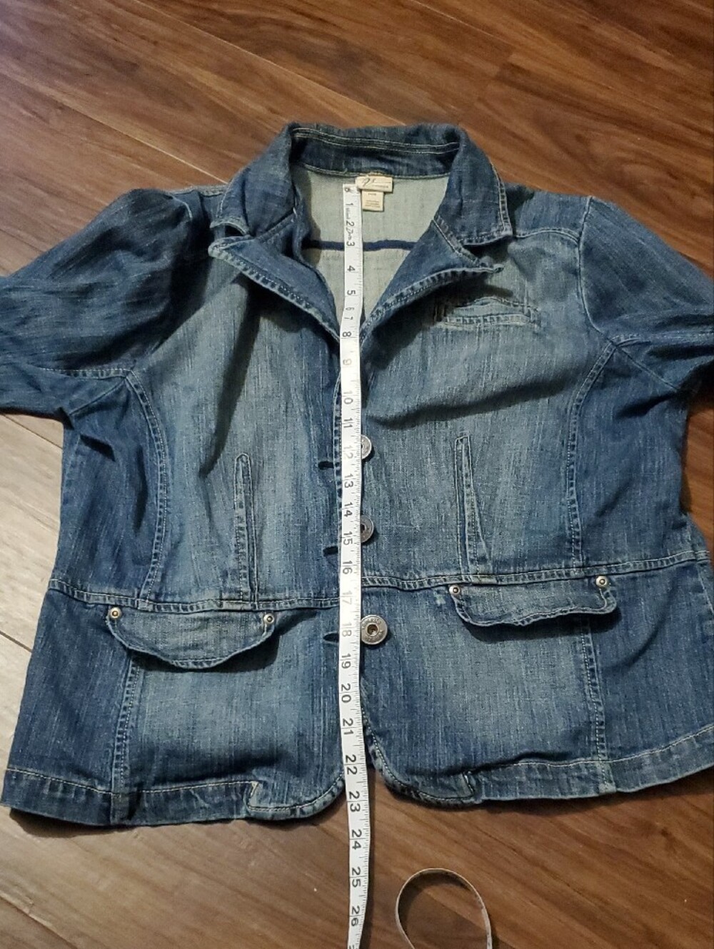 Venezia Washed Blue Denim Button Jacket - Picture 8 of 11